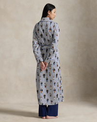 Heritage Robe Allover Bear - Snowfall Blue