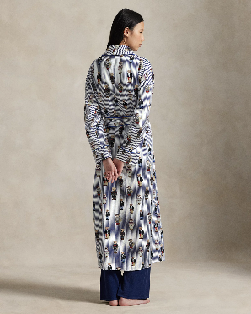 Heritage Robe Allover Bear - Snowfall Blue