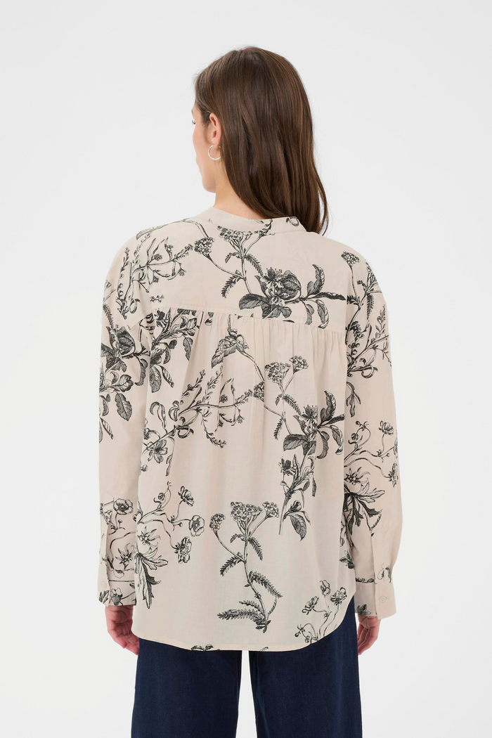 Natale Blouse - Dark Navy Botanical Print