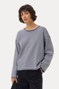 Gerti Pullover - Whisper White Blue Stripe