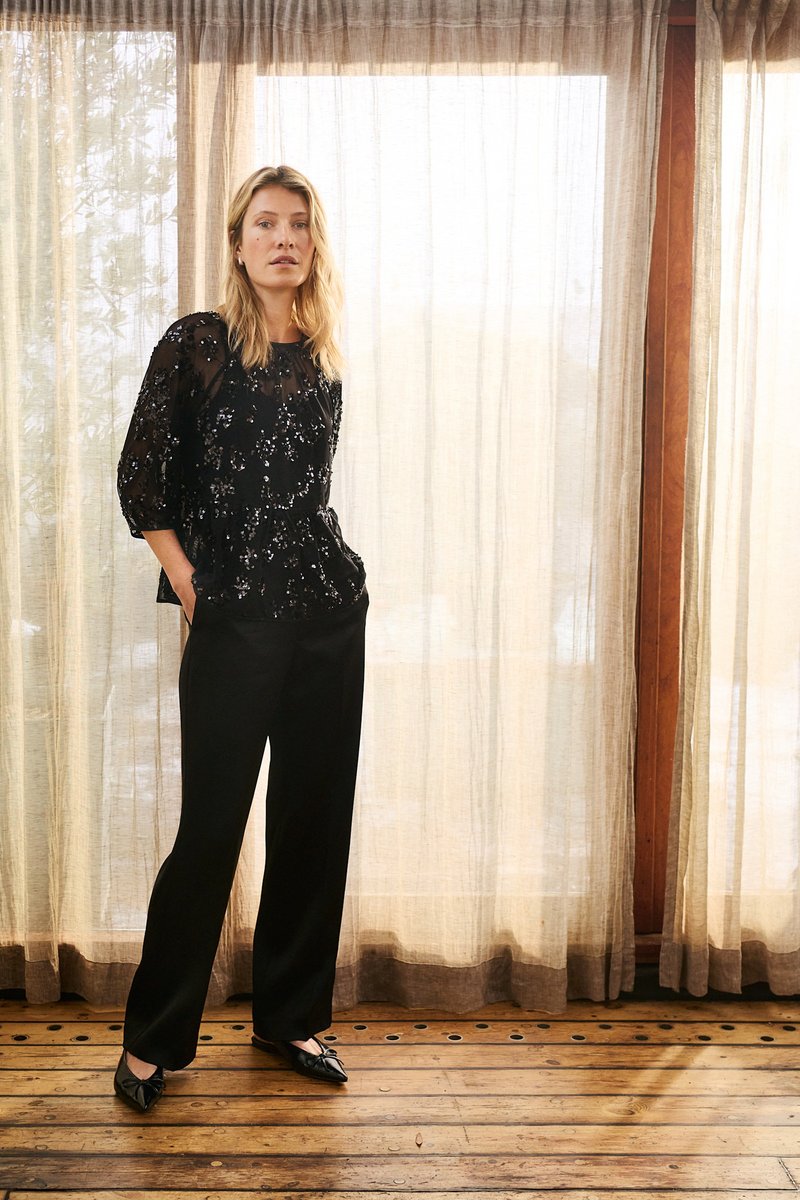Vivan Blouse - Black Sequins