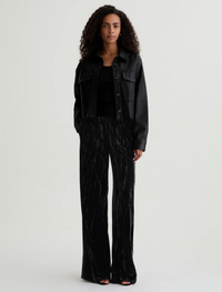 Careen Velvet Wide Leg Pull-On - Super Black