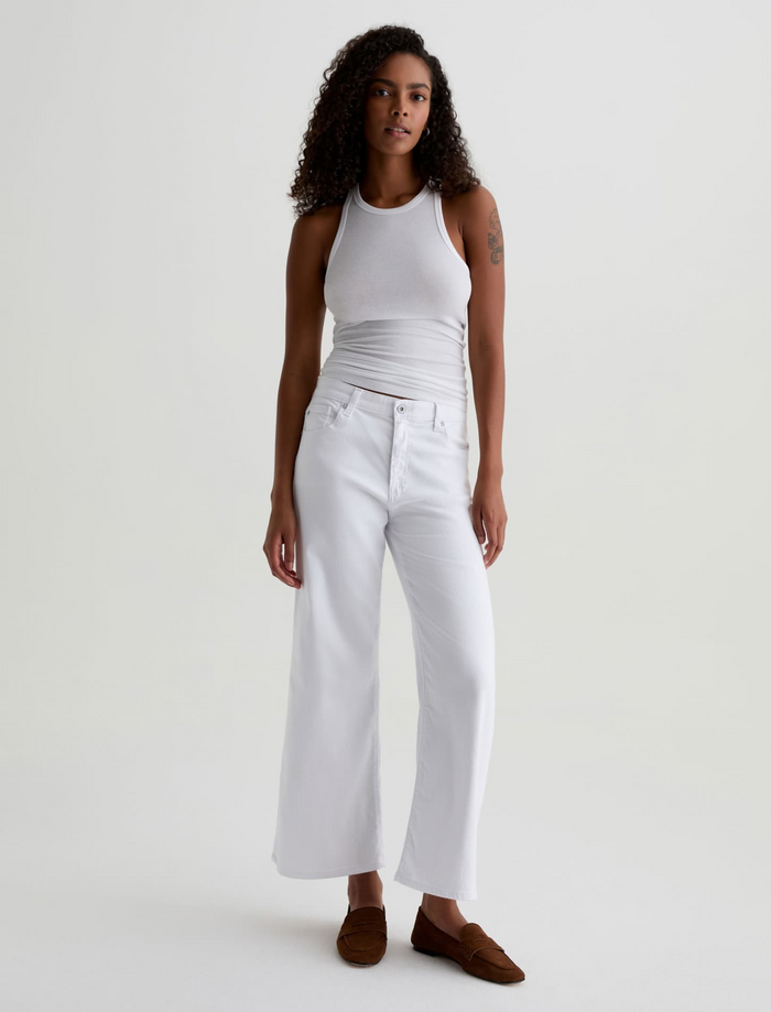 Saige Wide Leg Crop - Gallery White
