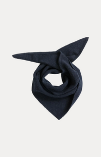Knitted Triangle Scarf - Cat Black Melange