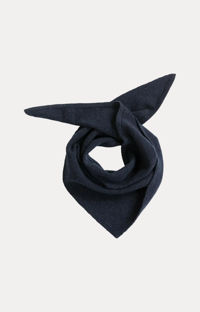 Knitted Triangle Scarf - Cat Black Melange
