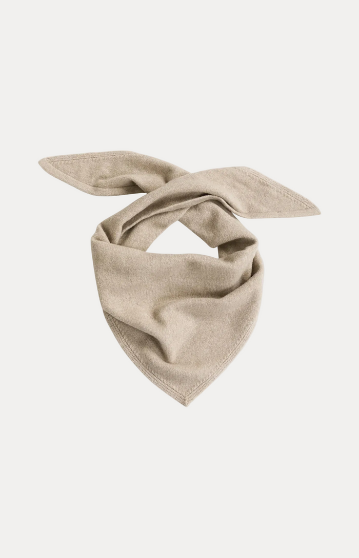 Knitted Triangle Scarf - Pure Cashmere Grey Melange