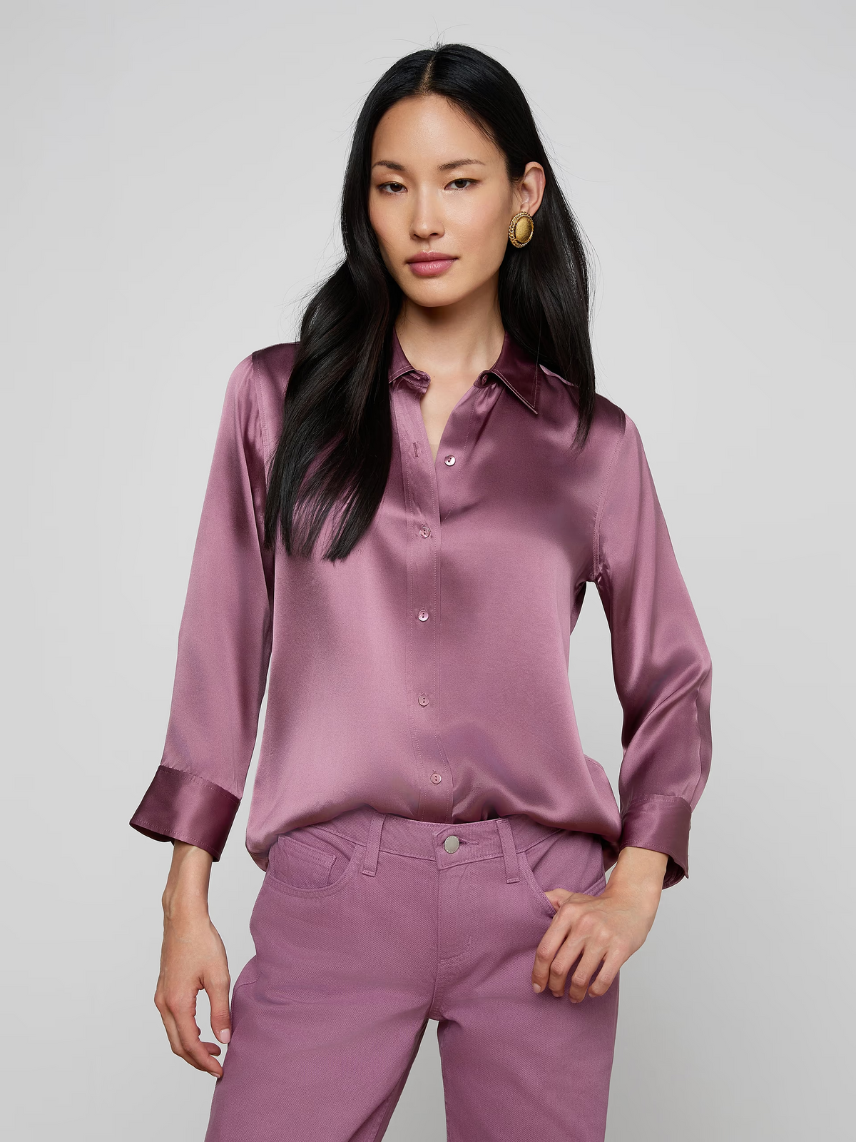 Dani Silk Blouse - Dusky Orchid