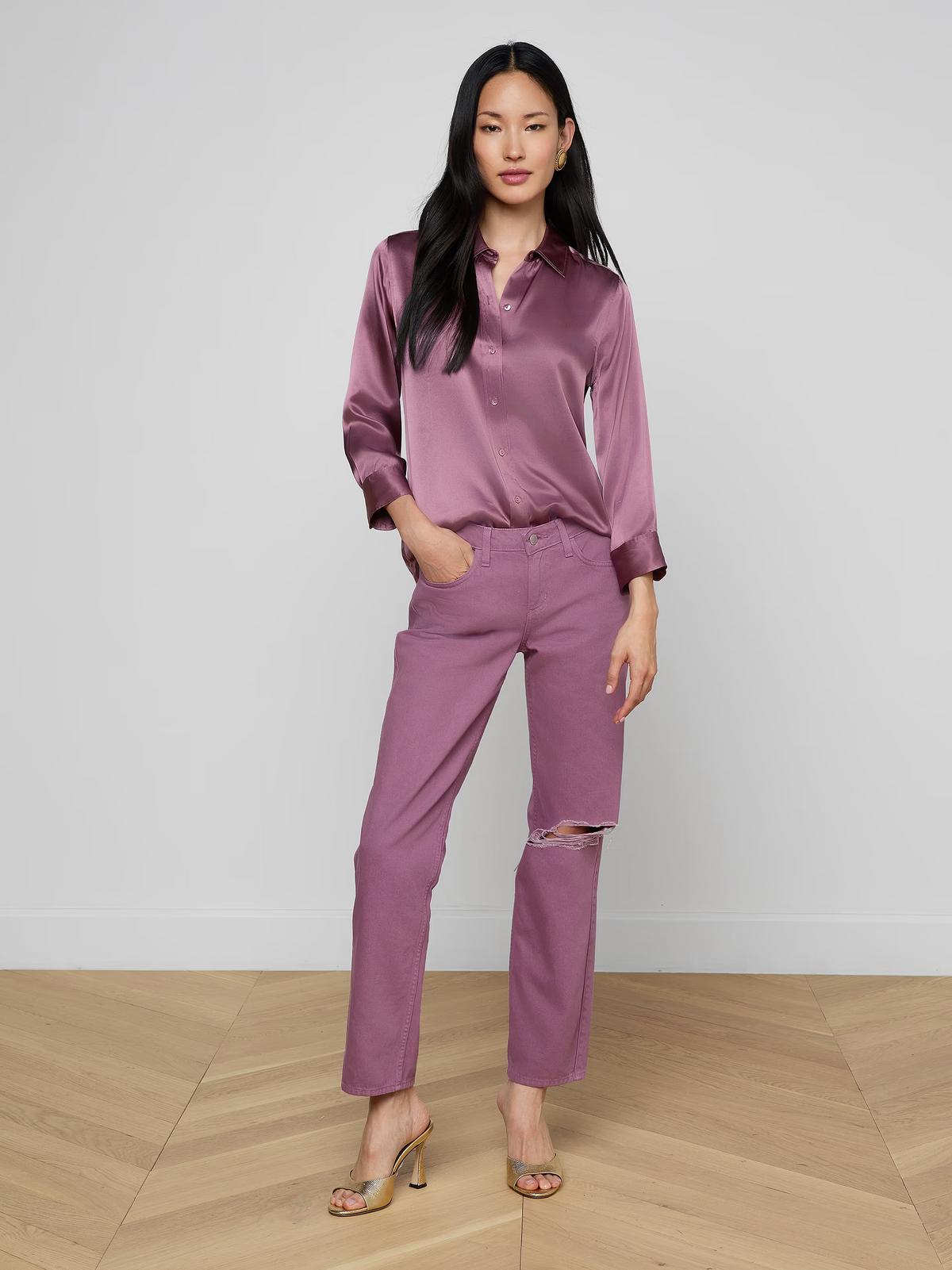 Dani Silk Blouse - Dusky Orchid