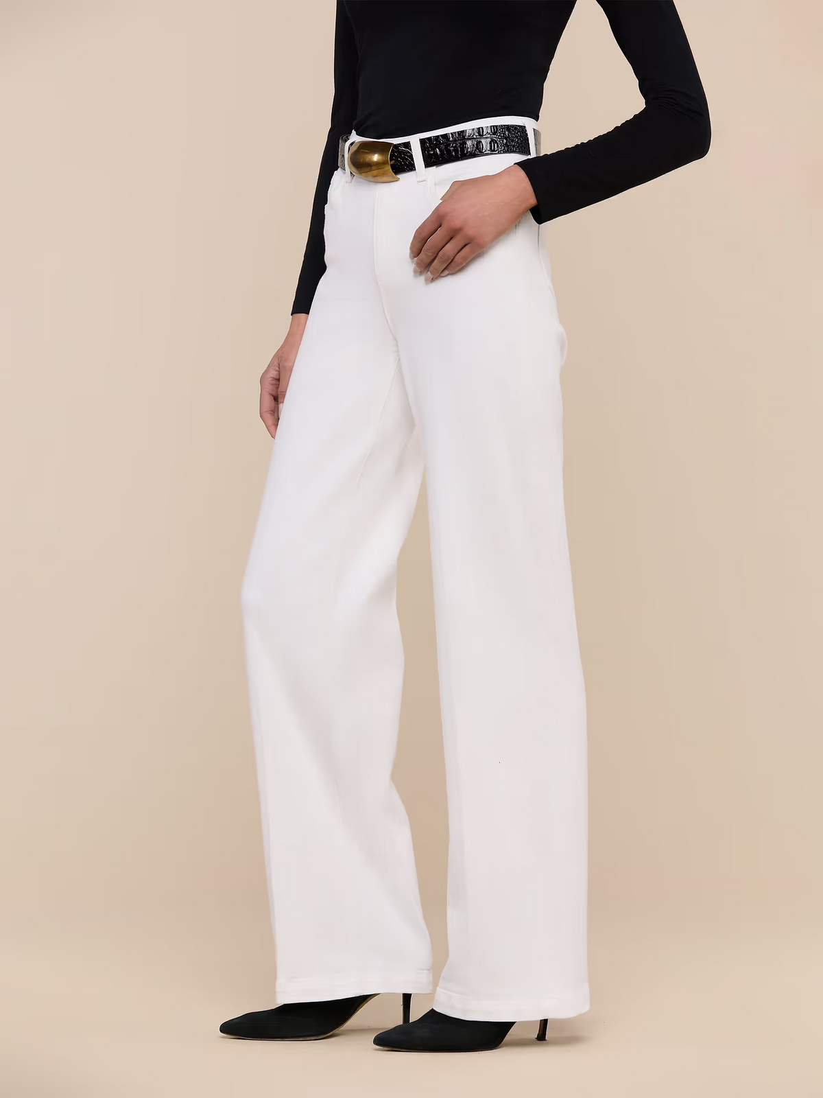 Scottie High Rise Wide Leg - Blanc