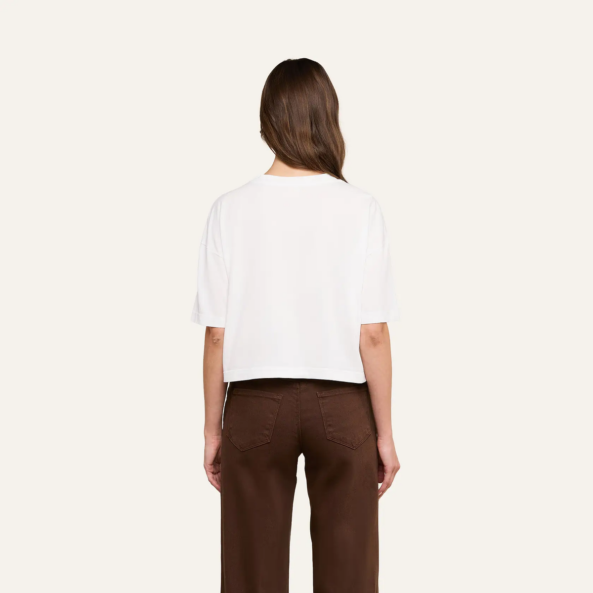 Daria Oversized Cropped Tee - White
