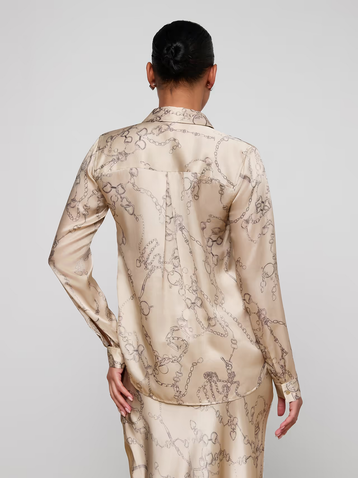 Tyler Blouse - Soft Macadamia Multi Small Horsebit Chain
