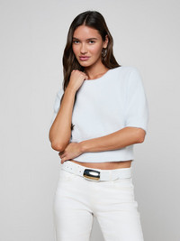 Guinever Cropped Pullover - Pale Mist Blue