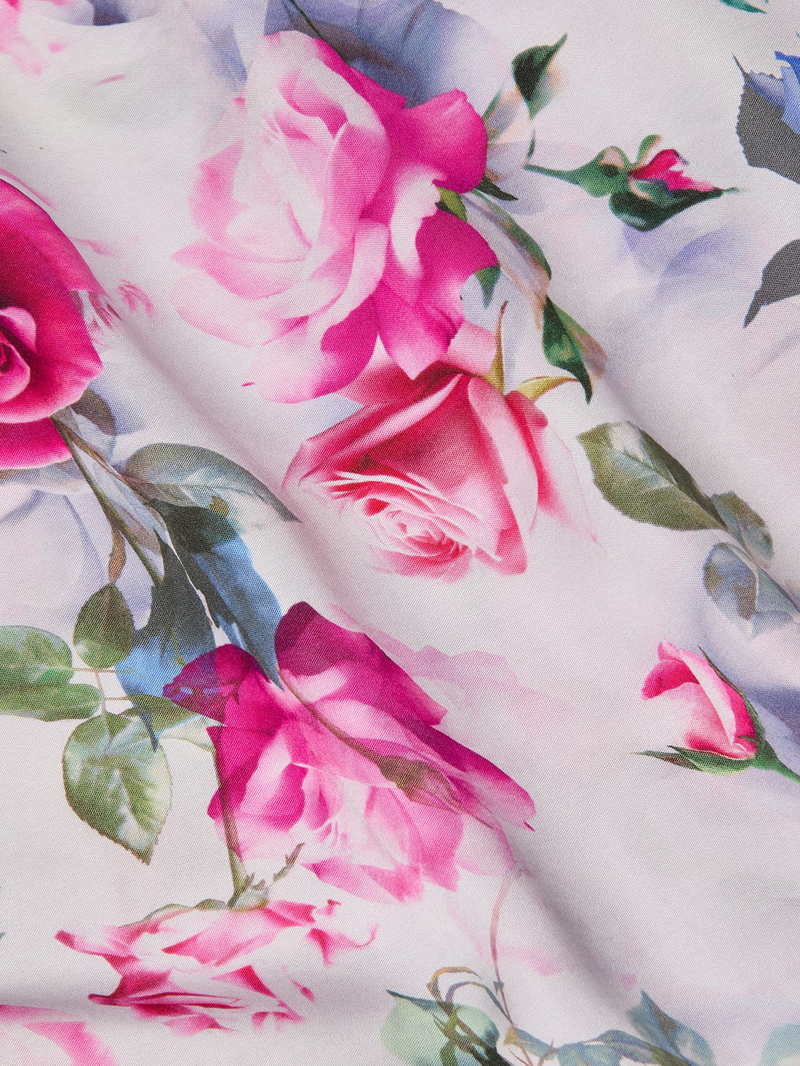 akiya satin maxi dress L'AGENCE Akiya Satin Maxi Dress In Pink Multi Water Rose