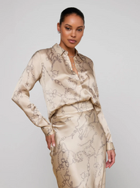 Tyler Blouse - Soft Macadamia Multi Small Horsebit Chain