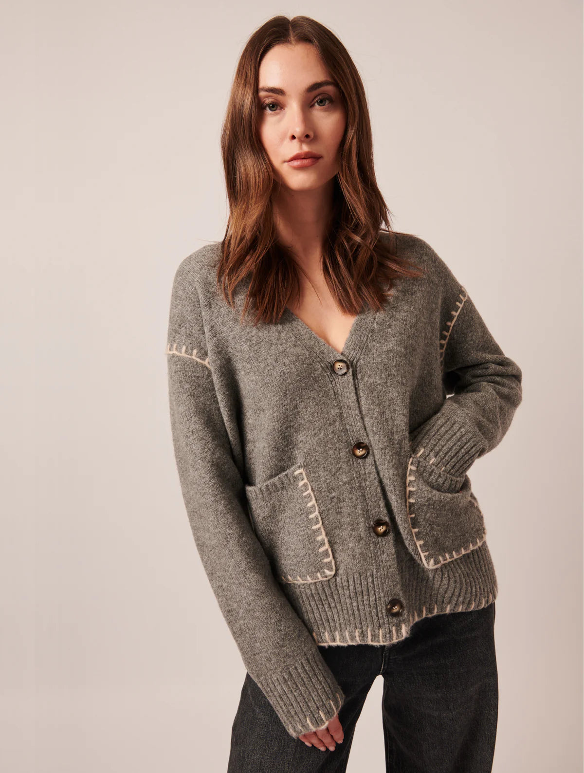 Noelle Cardigan - Smoky Quartz