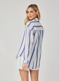 Long Sleeve Button Down - Coastal Ombre Stripe