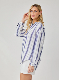 Long Sleeve Button Down - Coastal Ombre Stripe