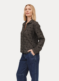 Long Sleeve Clean Button Down Shirt - Black/Olive Gingham