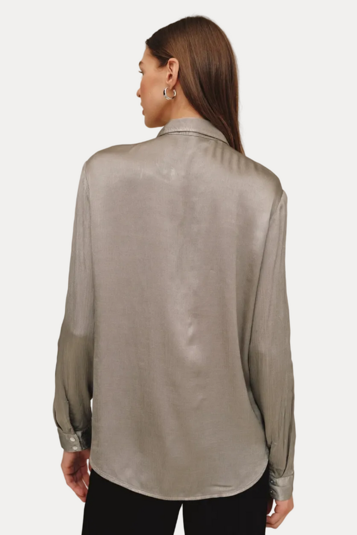 Long Sleeve Clean Button Down Shirt - Moon