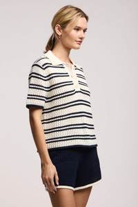 Lumae Top - Milk/Navy