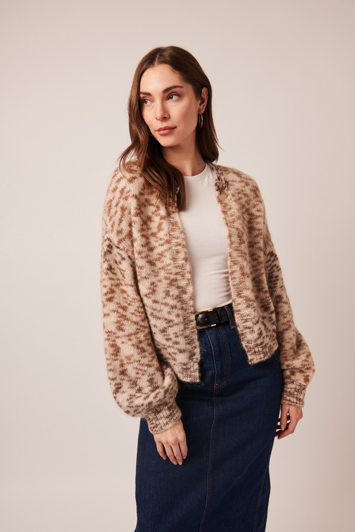 Piper Cardigan - Abstract Leopard