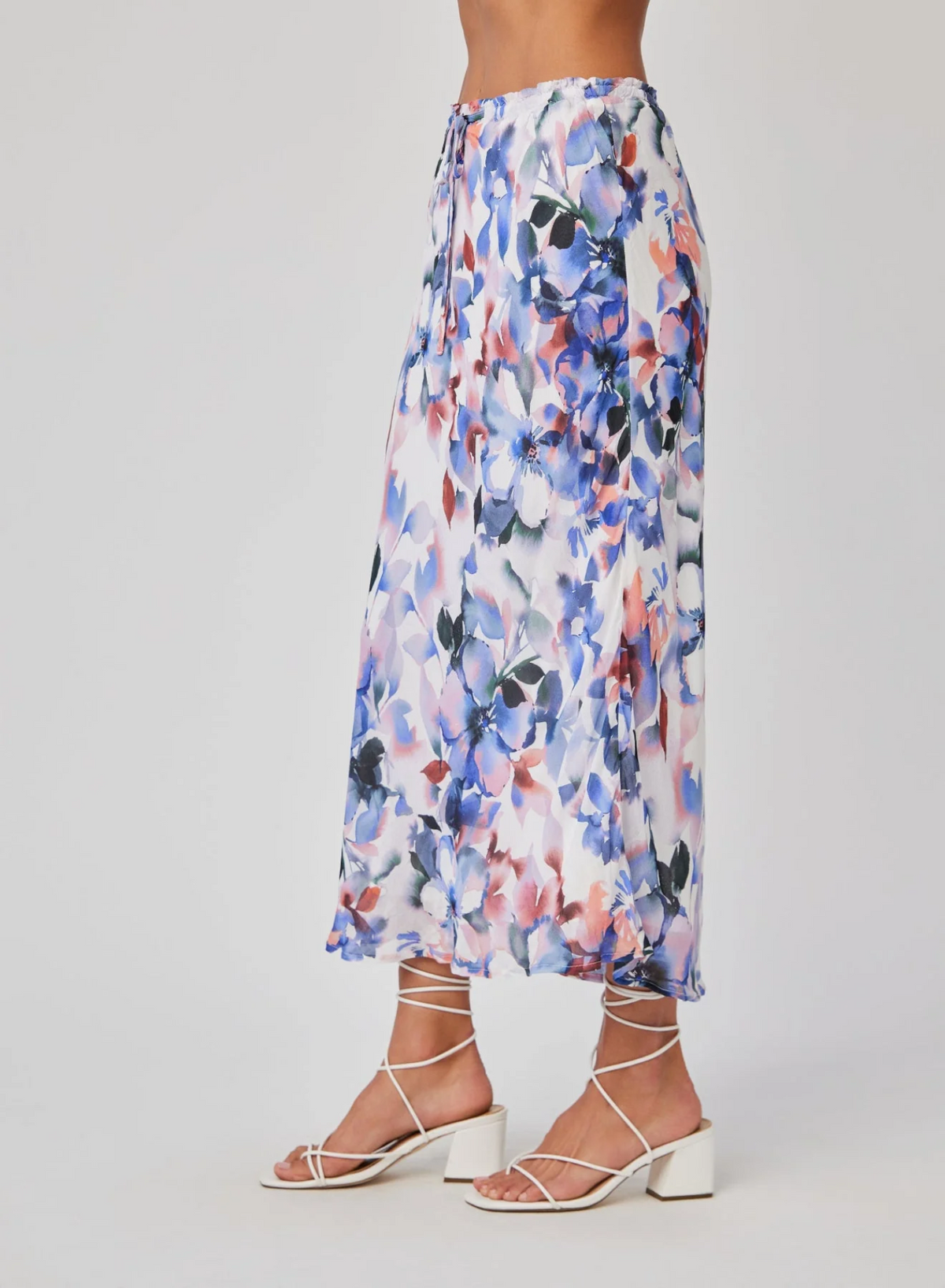 Petite Elastic Ruffle Waist Skirt - Magnolia Bloom Print