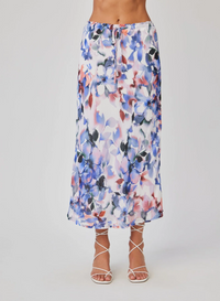 Petite Elastic Ruffle Waist Skirt - Magnolia Bloom Print