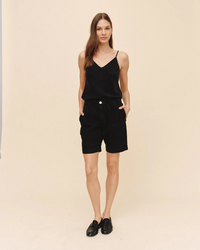 Pleated Bermuda - Black