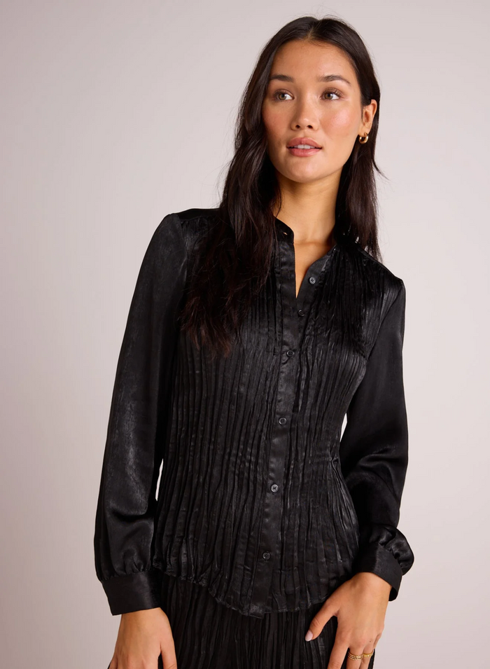 Pleated Bodice Shirt - Black