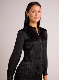 Pleated Bodice Shirt - Black