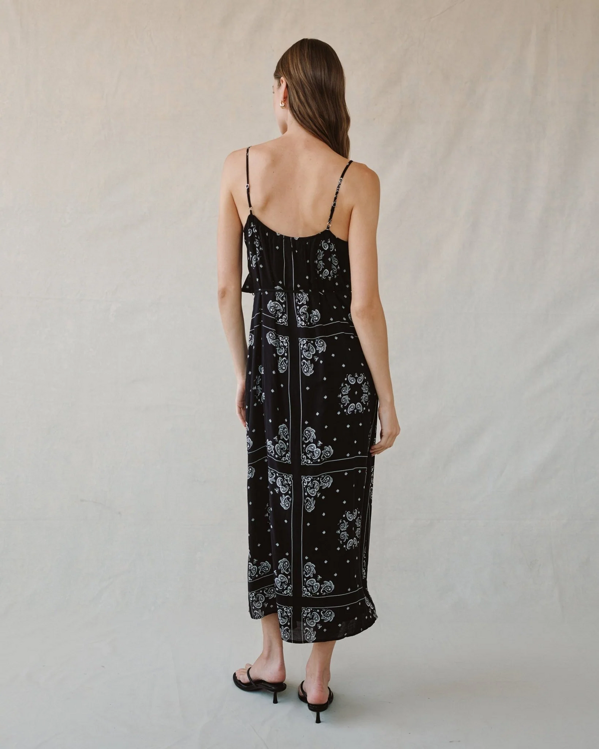 Ruffle Cami Midi Dress - Bandana Print