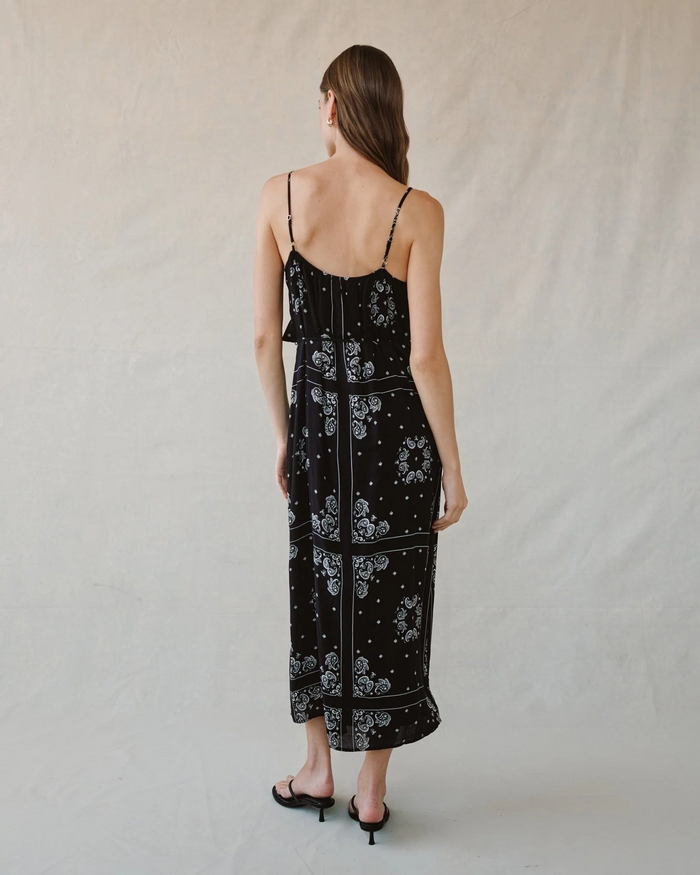 Ruffle Cami Midi Dress - Bandana Print