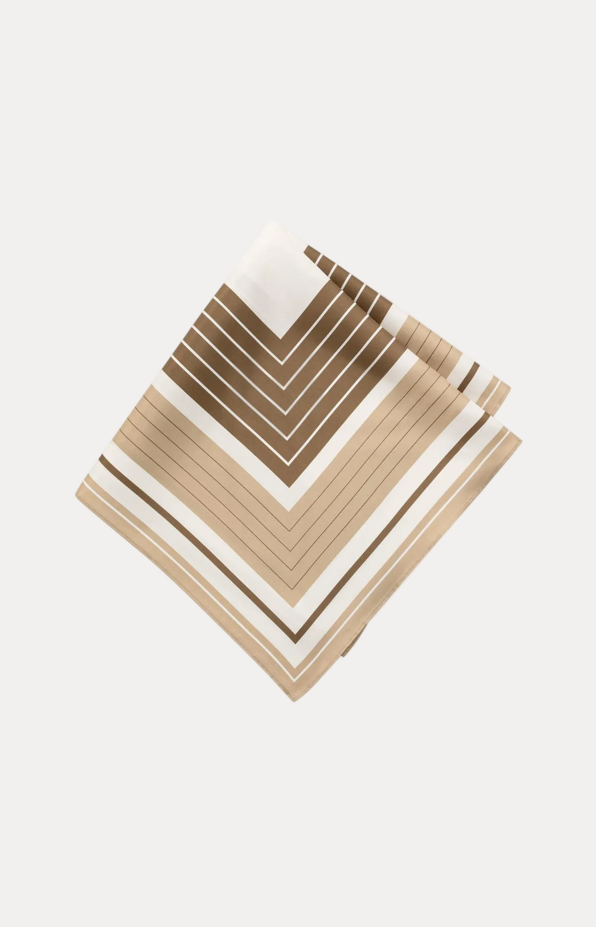 Satin Scarf With Striped Print - Cornstalk Brown Dassin