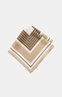 Satin Scarf With Striped Print - Cornstalk Brown Dassin