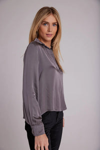 Wide Placket Pullover - Silver Ash
