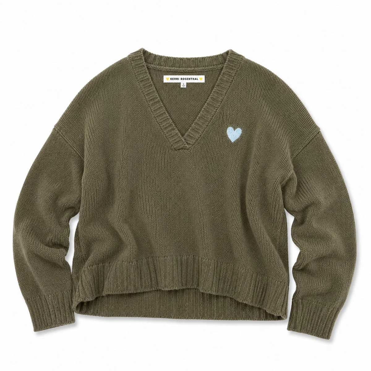 Saturday V Neck Sweater - Army Green