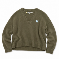 Saturday V Neck Sweater - Army Green