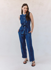 Seamed Soft Barrel With Elastic Back - Horizon Blue Wash