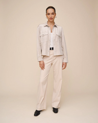 Seamed Pocket Shacket - Panna Cotta