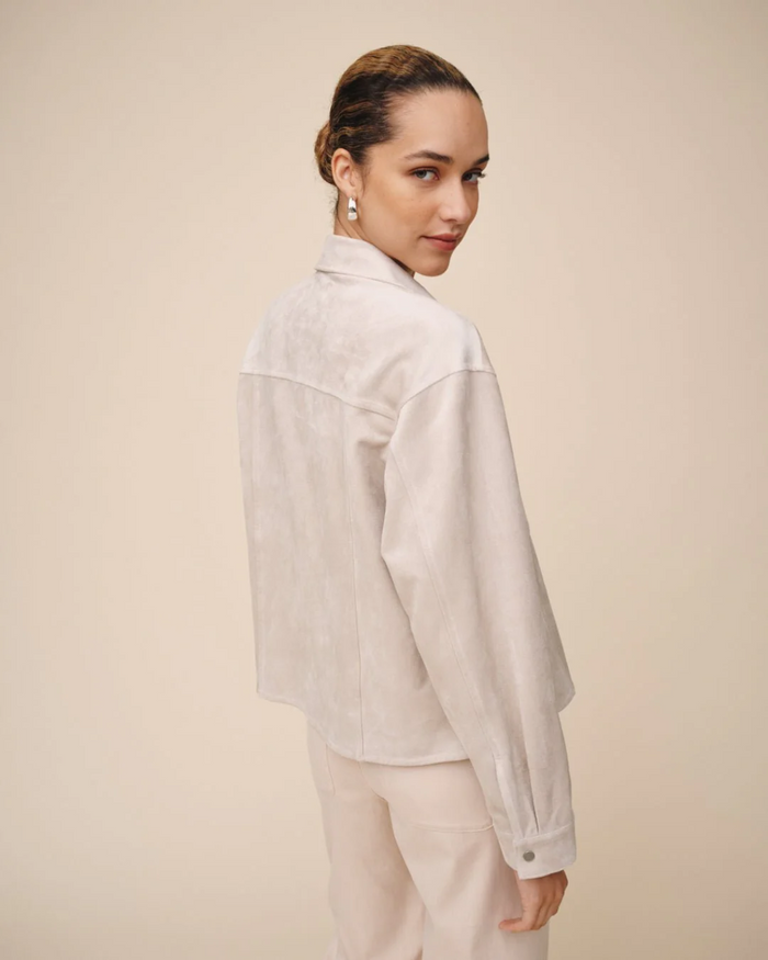 Seamed Pocket Shacket - Panna Cotta