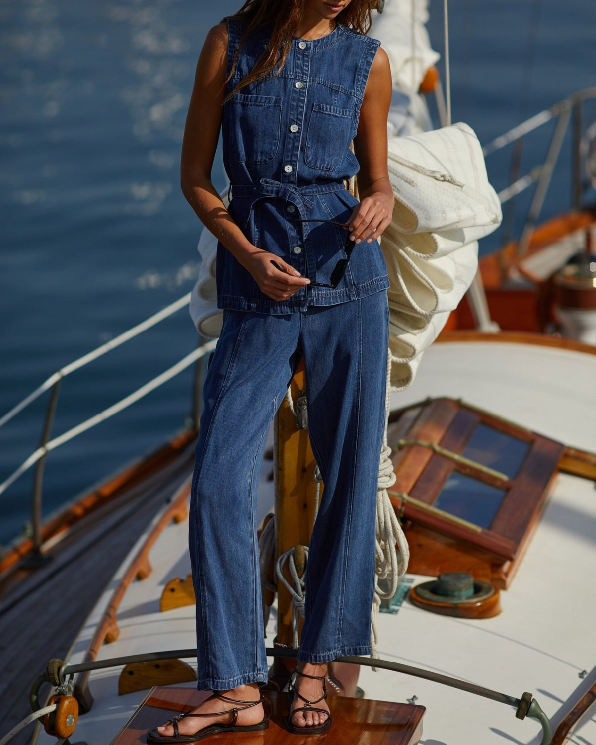 Seamed Soft Barrel With Elastic Back - Horizon Blue Wash