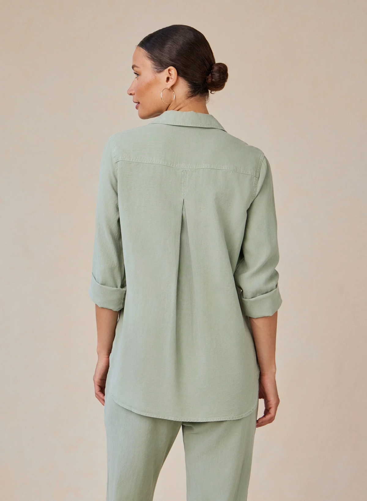 Shirt Tail Button Down - Olive Grove