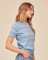 Short Sleeve Crew Knit Top - Sailor Stripe