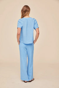 Short Sleeve Raglan Shirt - Tidal Blue