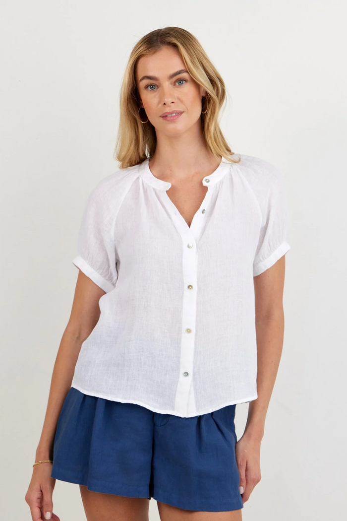 Short Sleeve Raglan Shirt - White