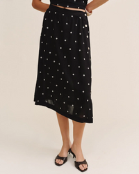 Side Button Skirt - Cabana Dot