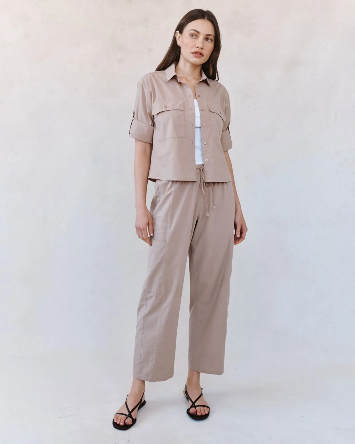 Side Pocket Seamed Pant - Soft Dune