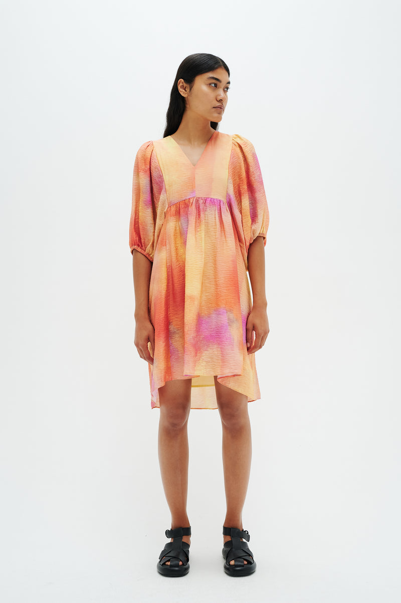 Tedra Short Dress - Sky Lights Print