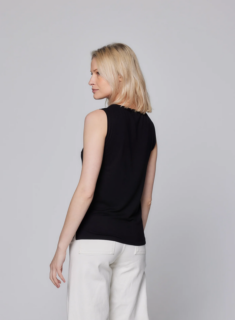 Soft Touch Semi Relaxed Boatneck Tank - Noir