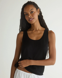 Sleeveless Scoop Neck Knit Top - Black